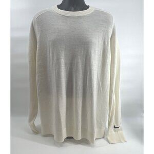 NIKE Tiger Woods TW Wool Knit Golf Sweater Mens XL Tall Cream CU9782-003 Vented
